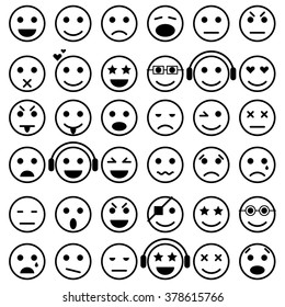 Set of Emoticons. Isolated illustration. Vector EPS10