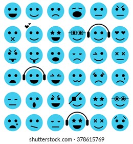 Set of Emoticons. Isolated illustration. Vector EPS10