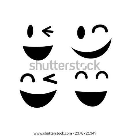 Set of  emoticons. Isolated on grey background. Different emotions