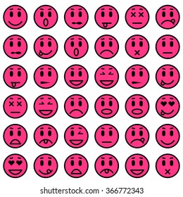 Set of Emoticons. Isolated vector illustration 