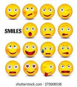 Set of Emoticons. Isolated vector illustration on white background