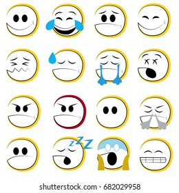 set of emoticons. Modern and unique. Vector 