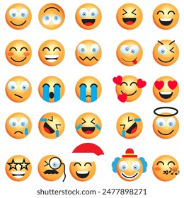 Set of Emoticons, Smiley face icons