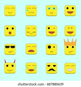  A set of emoticons. Square. vector
