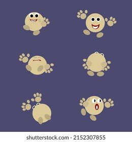 set of emoticons in various positions