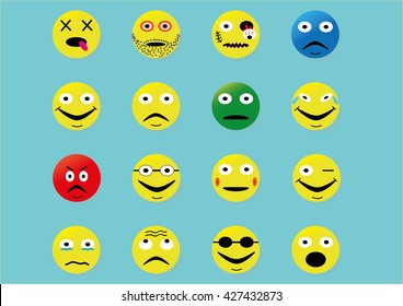 A Set of Emoticons. Vector