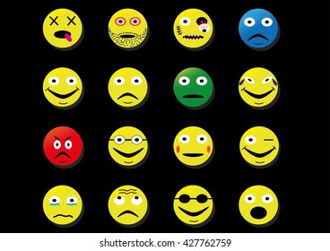 A Set of Emoticons. Vector