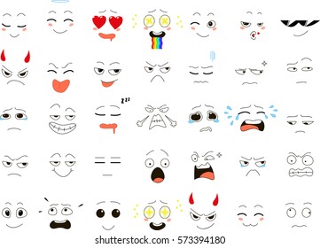 Set of emoticons. vector