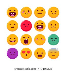 Set of emoticons, vector emoji.Smile icons