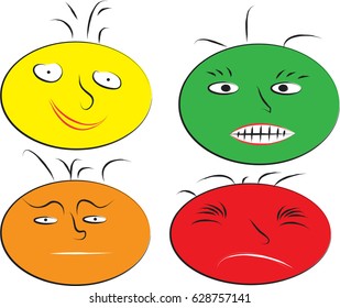 Set of Emoticons vector illustration