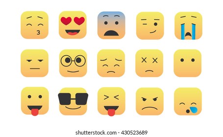 Set of emoticons, vector emoticons, vector illustration. Set 3