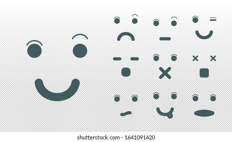 Set of emoticons Vector illustration icon. face