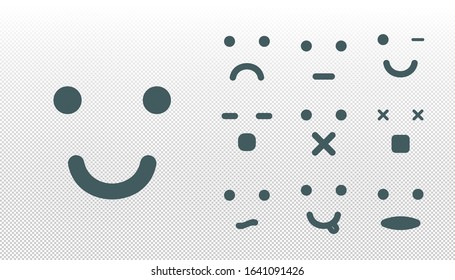 Set of emoticons Vector illustration icon. face