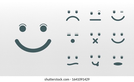 Set of emoticons Vector illustration icon. face