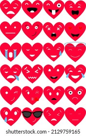 Set Emoticons. emoticons. white background illustration
