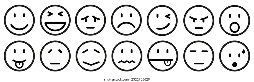 Set emotion, cartoon emoticons - stock vector