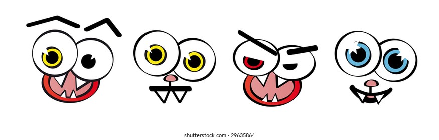 Set of emotion faces - vector