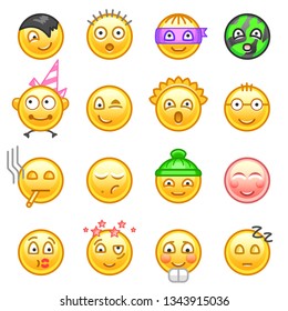 Set of emotion Vector illustration isolated on white background.