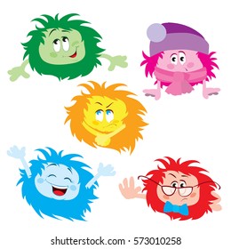 set of emotional characters. Cartoon Vector