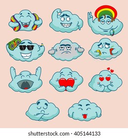 Set of emotional clouds