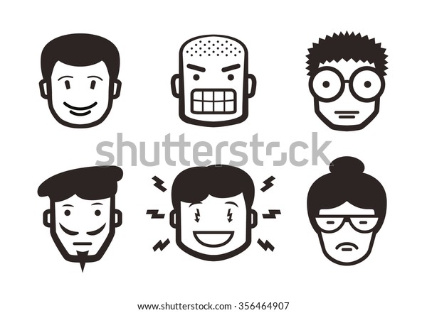 Set Emotional Pictograms Stock Vector (Royalty Free) 356464907 ...