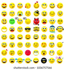 Set Emotional Yellow Smileys Emoticons Character Stock Vector (Royalty ...