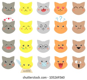 Gatito de emociones. Ilustración del vector