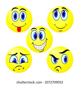 set of emotions drawing, vector illustration