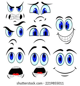 set of emotions drawing, vector illustration