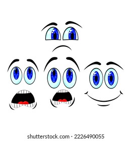 set of emotions drawing, vector illustration