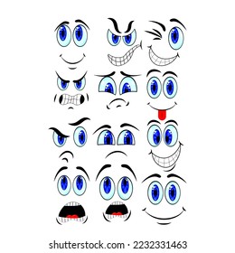 set of emotions drawing, vector illustration