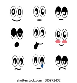 set emotions, eyes , smiles