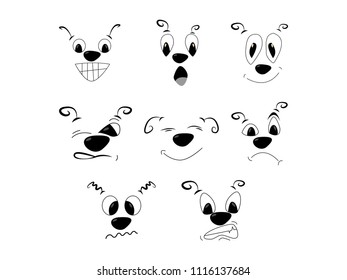 Set emotions. Facial expression. Avatar. Vector illustration of a flat design