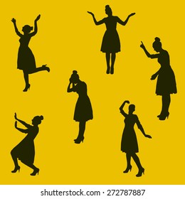 Set of emotions silhouettes