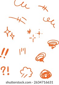 A set of emotive comic style illustration icon set