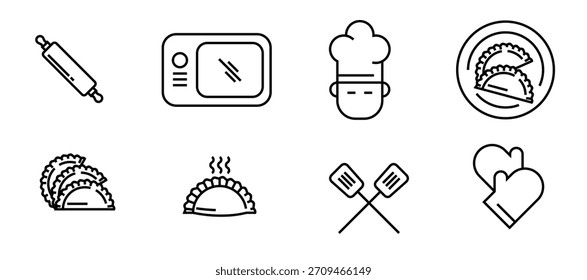 set of empanadas icon vector illustration