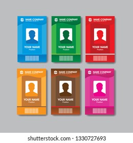 Set Employee ID Card Design Template Simple modern