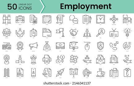 Set of employment icons. Line art style icons bundle. vector illustration