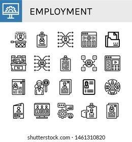 Set of employment icons such as Engeneering, Headhunting, Resume, Skill, Curriculum, Interview, Description, Role, Skills, Candidates , employment