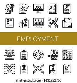 Set of employment icons such as Headhunting, Resume, Job, Engeneering, Candidates, Curriculum, Skill, Interview, Role, Skills , employment