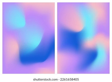 Set of empty blur gradient background. Mesh fluid poster with y2k aesthetic. Trendy aesthetic template collection for social media post.