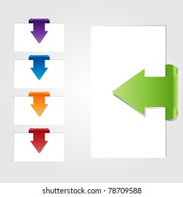 Set of empty card with arrows. Vector. Easy to edit.