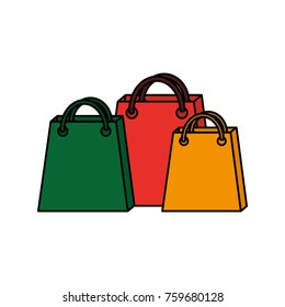 set of empty christmas paper shopping bag