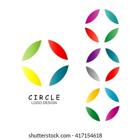 set of empty  circles. colorful circular vector logotypes. vector logo design elements. set of circular empty frames. vector design elements