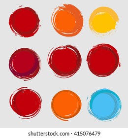 set of empty colorful circles, vector design elements