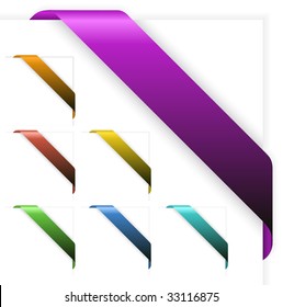 Set of Empty colorful corner ribbons - you can write some text on it (sale, new, sold, free, hot, etc)