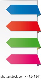 Set of Empty colorful corner ribbons