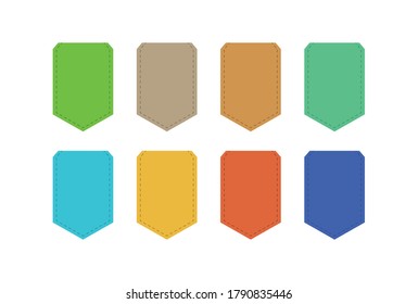 conjunto de cintas coloreadas vacías con espacio de copia sobre fondo blanco