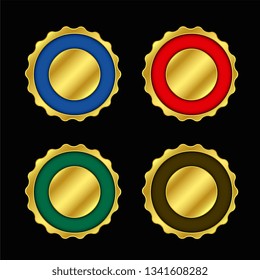 set of empty colors golden labels or badge