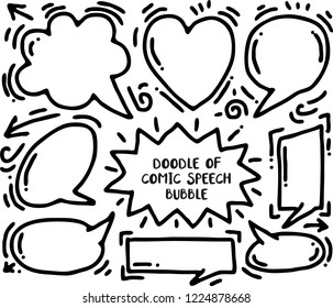set of empty comic speech bubbles on paper background